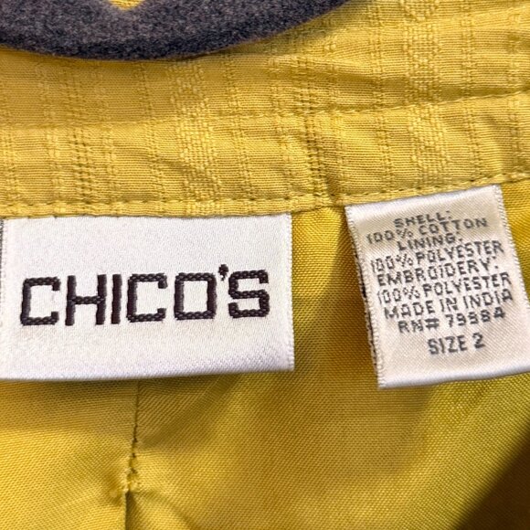 Chico’s Embroidered Button Jacket – Size 2 (L/XL) - Picture 2 of 9
